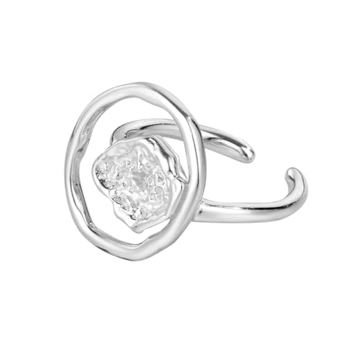 S925 Sterling Silber Ehering für Frauen Verstellbarer hypoallergener, nicht anlaufender Modeschmuck Elegantes Vintage-Design für den täglichen Gebrauch, Partys, besondere Anlässe Silber von REKALFO