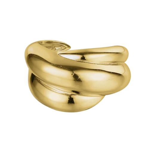 S925 Sterling Silber Eheringe für Frauen 18 Karat vergoldet Klobiger Statement-Schmuck Verstellbare stapelbare Ringe für Party Prom Hochzeit Gold von REKALFO