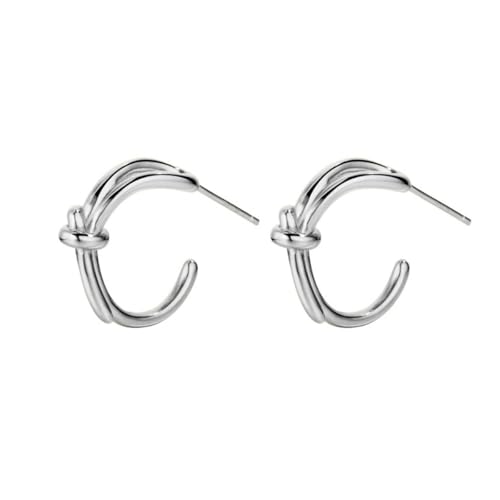 S925 Sterling Silber Gold Ohrringe für Damen 18 Karat vergoldet Kleine Creolen Leichtes hypoallergenes Modeaccessoire für den täglichen Gebrauch Hochzeitsball Silber von REKALFO