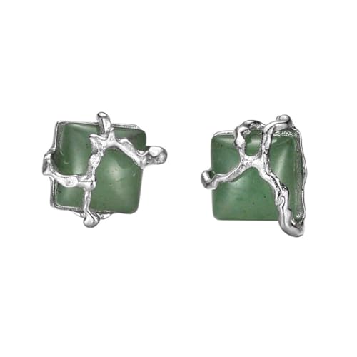 S925 Sterling Silber Grüner Stein Ohrstecker für Damen Weißvergoldet Hypoallergene nickelfreie Pfosten Minimalistischer Alltag Damenschmuck für die Hochzeit Silber von REKALFO