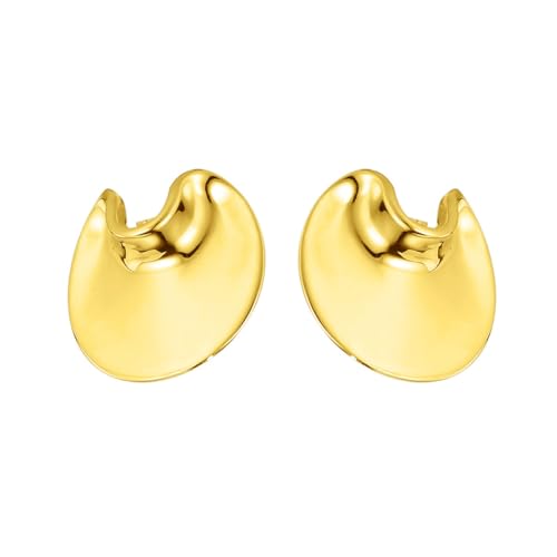 S925 Sterling Silber Wave Ohrstecker 18 Karat vergoldet Hypoallergener leichter Strandschmuck für Frauen Elegantes Design für die tägliche Partykleidung zu besonderen Anlässen Gold von REKALFO