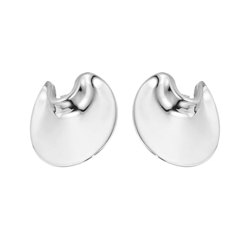S925 Sterling Silber Wave Ohrstecker 18 Karat vergoldet Hypoallergener leichter Strandschmuck für Frauen Elegantes Design für die tägliche Partykleidung zu besonderen Anlässen Silber von REKALFO