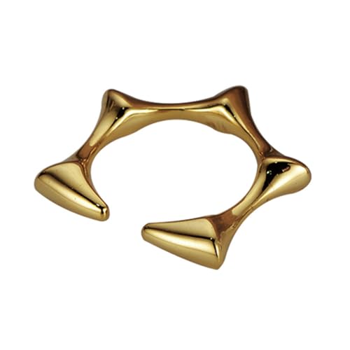 S925 Sterlingsilber Stapelbare Ringe für Damen Verstellbares Knoten-Design Offenes Band 18 Karat vergoldet Modeaccessoires Hypoallergener Schmuck für den Alltag Gold von REKALFO