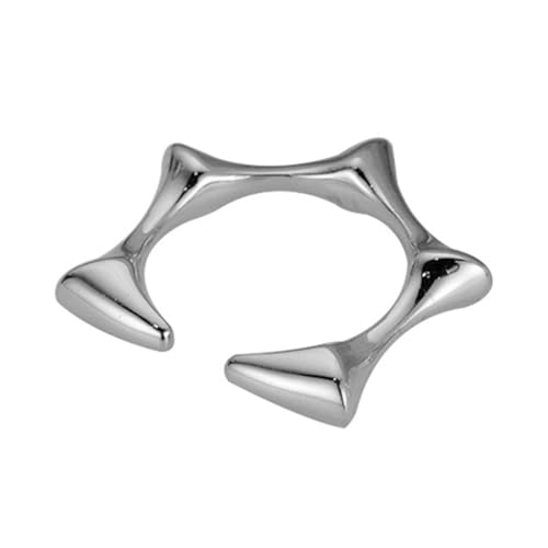 S925 Sterlingsilber Stapelbare Ringe für Damen Verstellbares Knoten-Design Offenes Band 18 Karat vergoldet Modeaccessoires Hypoallergener Schmuck für den Alltag Silber von REKALFO