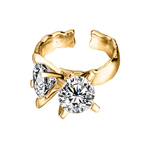 Verlobungsringe für Damen S925 Sterling Silber Schmetterling Statement Ring mit Zirkonia Eleganter, verstellbarer Modeschmuck für den täglichen Gebrauch des Reiseabschlussballs Gold von REKALFO