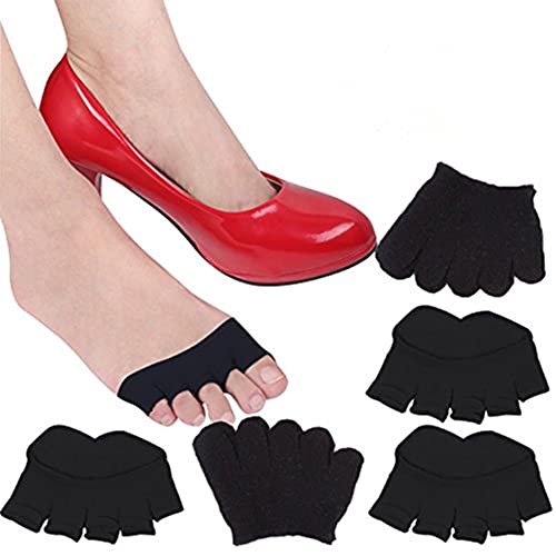 REKYO 10 Paar Baumwollsocken Toe Topper für Frauen Peep Toe Socken Vorfuß Socken Deckel eine halbe Handfläche Zehensocken für Pumpen und Erbsen Schuhe von REKYO
