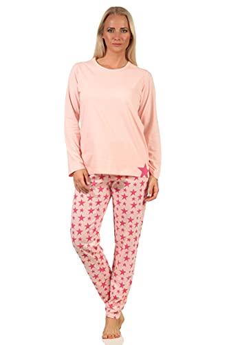 Damen Schlafanzug, Pyjama Langarm in toller Sterne-Optik 66537, Farbe:rosa, Größe:40-42 von RELAX by Normann