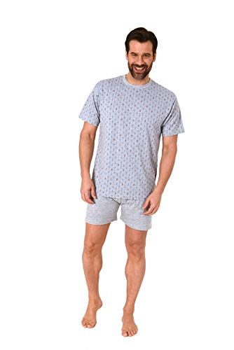 Edler Herren Kurzarm Schlafanzug Shorty Pyjama - 112 105 10 711, Farbe:grau-Melange, Größe:50 von RELAX by Normann