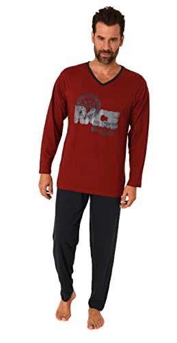 Lässiger Herren Pyjama Langarm Schlafanzug in toller Optik - 212 101 10 901, Farbe:rot, Größe:50 von RELAX by Normann