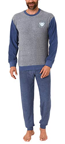 Langer Herren Frottee Pyjama, Schlafanzug mit Bündchen - 291 101 13 574, Größe2:50, Farbe:grau-Melange von Normann