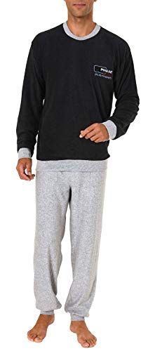 RELAX by Normann Herren Frottee Pyjama lang mit Bündchen - 61692, Größe2:48, Farbe:anthrazit von RELAX by Normann