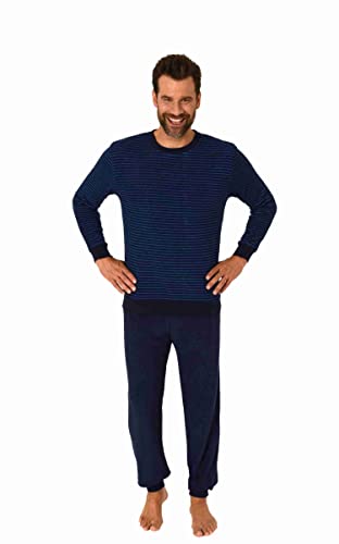 RELAX by Normann Herren Langarm Frottee Pyjama Schlafanzug mit Bündchen - auch in Übergrössen - 222 13 803, Farbe:blau, Größe:54 von RELAX by Normann