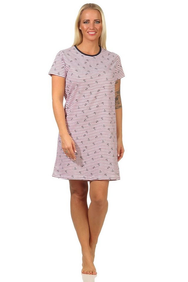 RELAX by Normann Nachthemd Damen kurzarm Nachthemd in maritimer Optik - 112 10 716 von RELAX by Normann