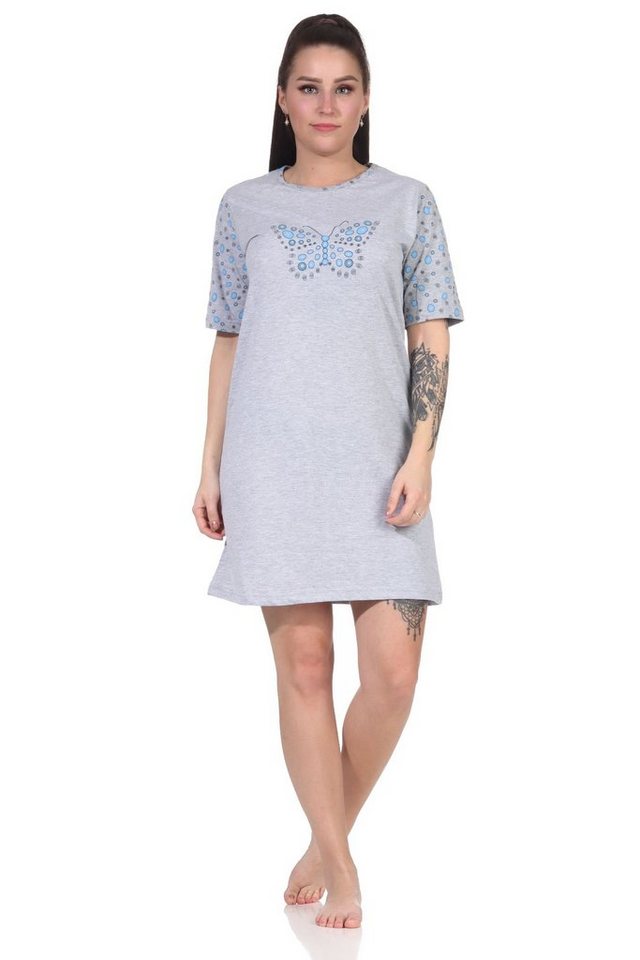RELAX by Normann Nachthemd Damen kurzarm Nachthemd mit Schmetterling als Motiv - 112 10 714 von RELAX by Normann