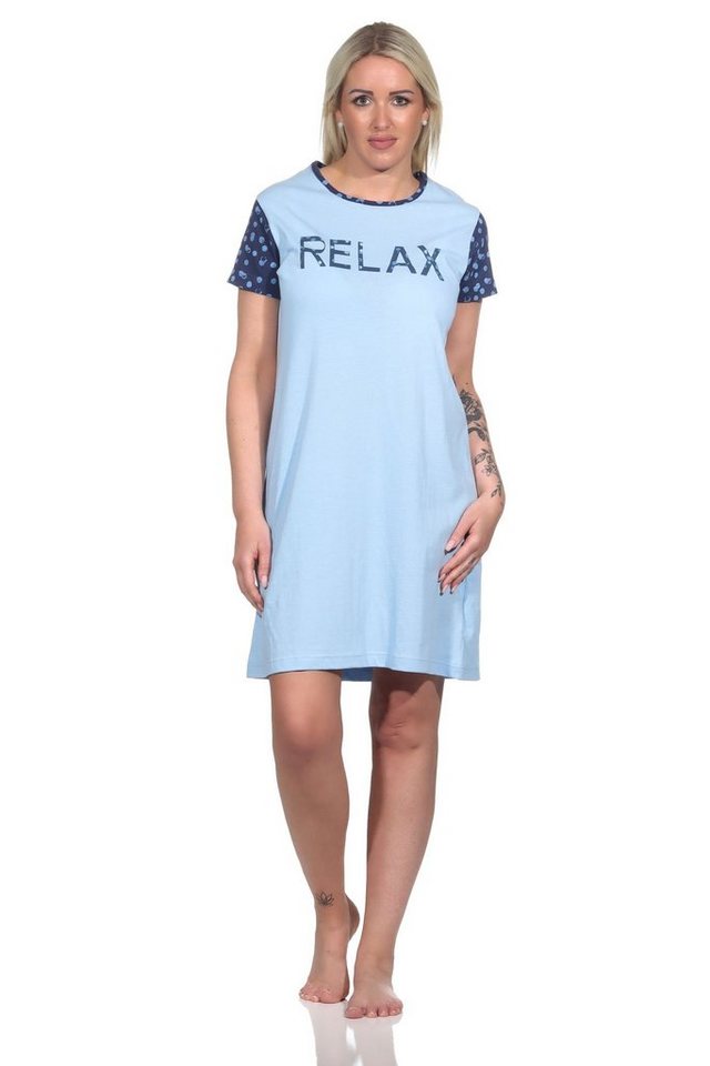 RELAX by Normann Nachthemd Kurzarm Damen Nachthemd im Casual Look - 122 10 757 von RELAX by Normann
