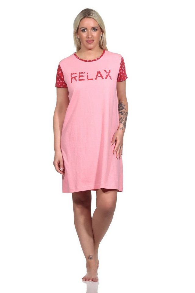 RELAX by Normann Nachthemd Kurzarm Damen Nachthemd im Casual Look - 122 10 757 von RELAX by Normann