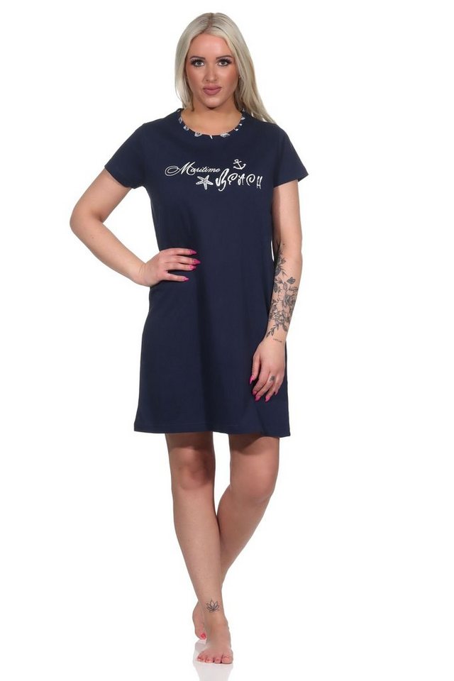 RELAX by Normann Nachthemd Kurzarm Nachthemd Damen in maritimer Optik -122 10 753 von RELAX by Normann