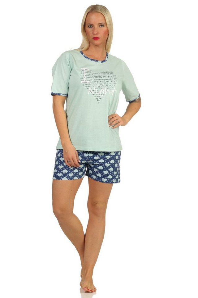 RELAX by Normann Pyjama Damen kurzarm Schlafanzug Shorty Pyjama im Herz-Design - 122 10 603 von RELAX by Normann