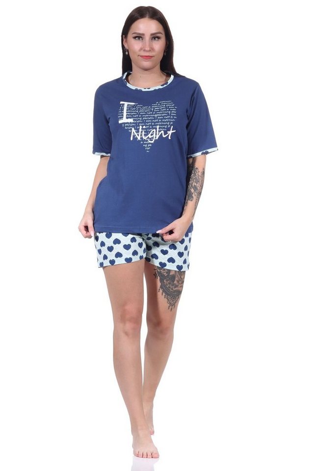 RELAX by Normann Pyjama Damen kurzarm Schlafanzug Shorty Pyjama im Herz-Design - 122 10 603 von RELAX by Normann