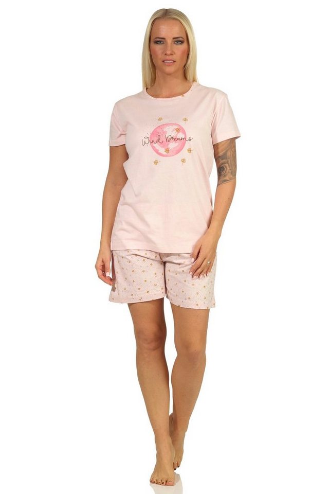 RELAX by Normann Pyjama Damen Shorty Pyjama, kurzarm Schlafanzug in verspieltem Design von RELAX by Normann