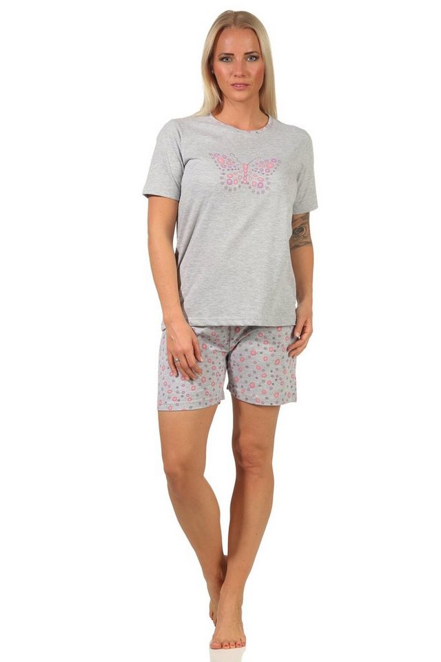 RELAX by Normann Pyjama Damen Shorty Schlafanzug, kurzarm Pyjama mit Schmetterling-Motiv von RELAX by Normann