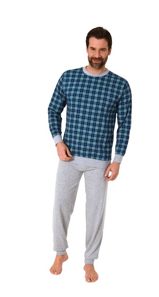 RELAX by Normann Pyjama Herren Schlafanzug langarm mit Bündchen in edlem Karo-Look von RELAX by Normann