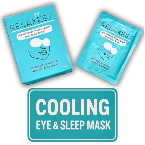 RELAXEES® Kühlende Augenmasken - gegen Augenringe & Anti-Stress | Einweg-Schlafmaske & Reise Gadget für Damen, Herren & Kinder | Kühlmaske für Entspannung & Jetlag | Weekly Box (7 Stück) (1) von RELAXEES