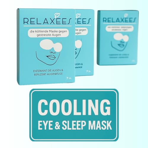 RELAXEES® Kühlende Augenmasken - gegen Augenringe & Anti-Stress | Einweg-Schlafmaske & Reise Gadget für Damen, Herren & Kinder | Kühlmaske für Entspannung & Jetlag | Weekly Box (7 Stück) (3) von RELAXEES