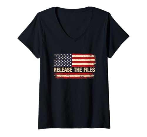 Damen VERÖFFENTLICHEN SIE DIE DATEIEN US Flag Vintage T-Shirt mit V-Ausschnitt Damen VERÖFFENTLICHEN SIE DIE DATEIEN US Flag Vintage T-Shirt mit V-Ausschnitt von RELEASE THE FILES Tees