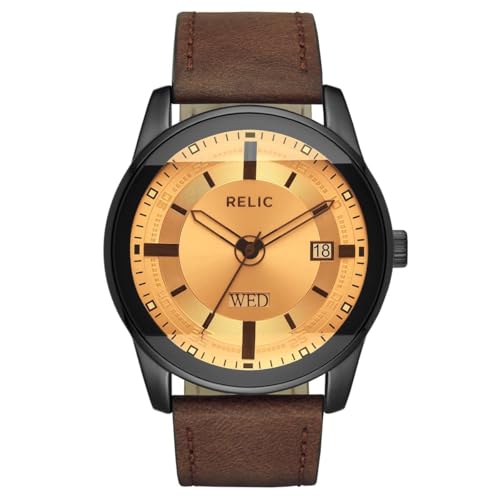 RELIC Uhr für Herren, Quarz-Dreizeigerwerk mit Silikon-, Edelstahl- oder Lederarmband von RELIC