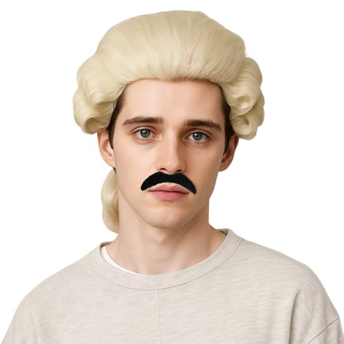 1 Rechtsanwalt Und 1 Gefälschter Bart, Cosplay -Requisiten, Retro -Perücken, Partykostümzubehör. von RELKLYU