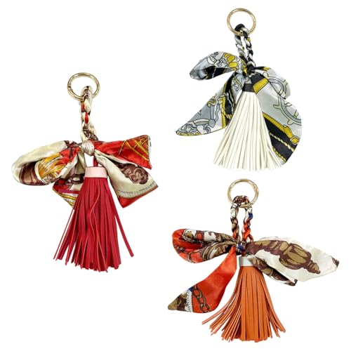 3 Stücke Bogen-Tie-Quasten-Anhänger, Kreativer Anhängerschlüsselkäse, Exquisites Und Modisches, Multifunktionales Hängende Ornamente, Frauenbeutelverpackungsschmuck. von RELKLYU