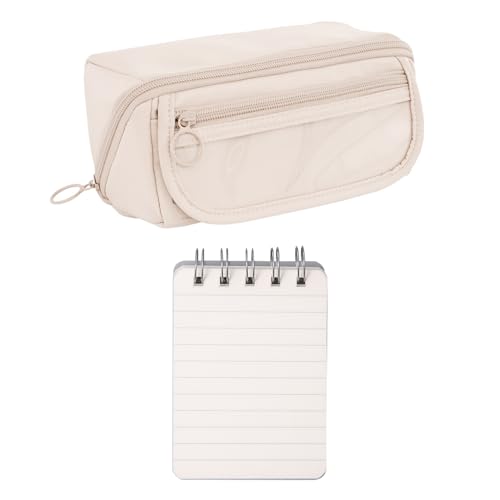RELKLYU 1 Bleistiftbeutel Mit Großer Kapazität Und 1 Sticky Note Book, Student Bleistiftkoffer, Multifunktionaler Einfacher Aufbewahrungsbeutel, Bequemes Reisebereich-Speicherwerkzeug von RELKLYU