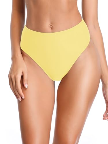 RELLECIGA Bikinihose für Damen, hoch geschnitten, zitronengelb, XX-Large von RELLECIGA