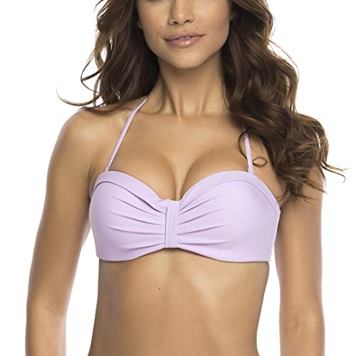 RELLECIGA Damen Bademode Bandeau Bikinioberteil Abnehmbare Träger Bikini Top Violett S von RELLECIGA