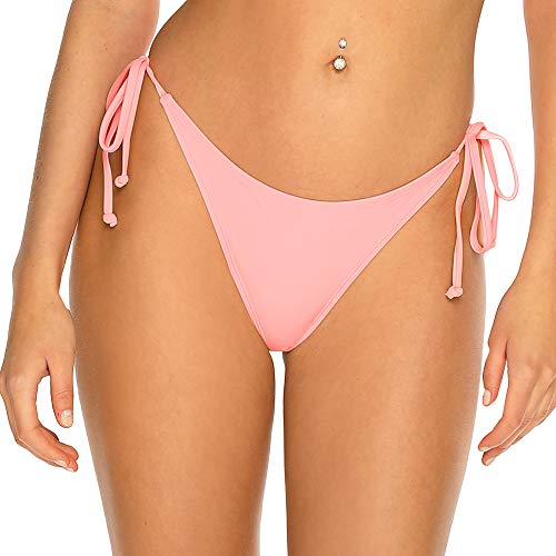 RELLECIGA Damen Bademode Bikinihose Tanga-Unterteil mit Schnürchen Baby Pink M/L von RELLECIGA