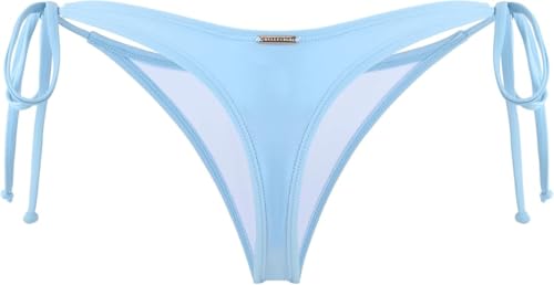 RELLECIGA Damen Bademode Bikinihose Tanga-Unterteil mit Schnürchen Chambray Blau XS/S RELLECIGA Damen Bademode Bikinihose Tanga-Unterteil mit Schnürchen Chambray Blau XS/S von RELLECIGA