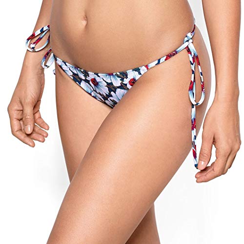 RELLECIGA Damen Bademode Bikinihose Tanga-Unterteil mit Schnürchen Hibiscus M/L von RELLECIGA