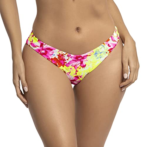 RELLECIGA Damen Bademode Bikinihose Unterteil Brazilian Cut Bikini Bottom Floral L von RELLECIGA