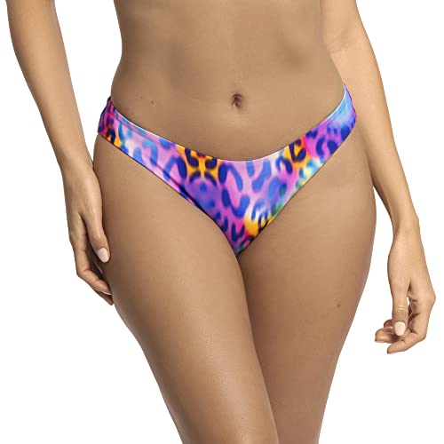 RELLECIGA Damen Bademode Bikinihose Unterteil Brazilian Cut Bikini Bottom Neon Leopard S von RELLECIGA