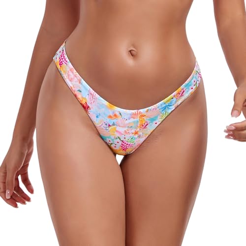RELLECIGA Damen Bademode Bikinihose Unterteil Brazilian Cut Bikini Bottom Riviera L von RELLECIGA
