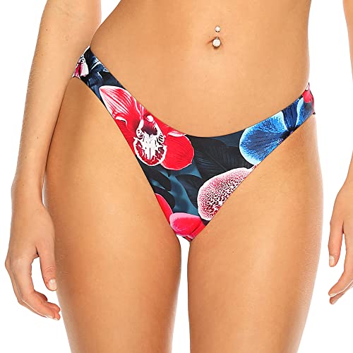 RELLECIGA Damen Bademode Bikinihose Unterteil Brazilian Cut Bikini Bottom Tropical Orchid L von RELLECIGA
