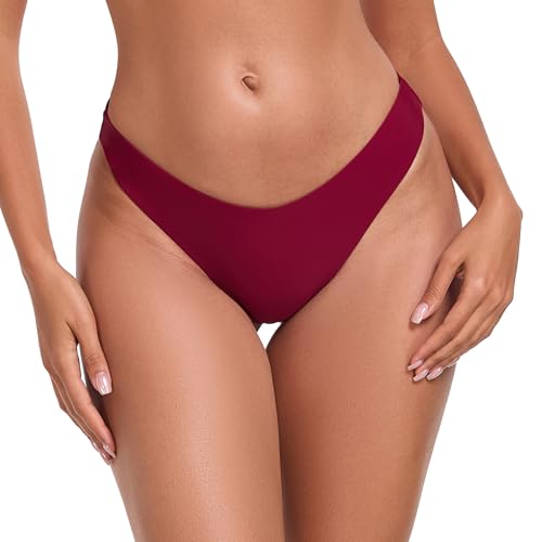 RELLECIGA Damen Bademode Bikinihose Unterteil Brazilian Cut Bottom Burgundy M RELLECIGA Damen Bademode Bikinihose Unterteil Brazilian Cut Bottom Burgundy M von RELLECIGA