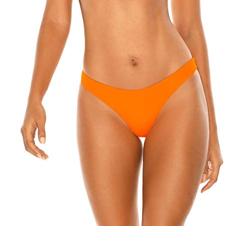 RELLECIGA Damen Bademode Bikinihose Unterteil Brazilian Cut Bottom Neon Orange S von RELLECIGA