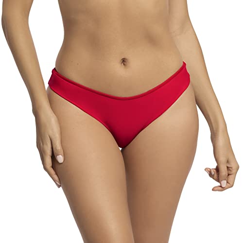 RELLECIGA Damen Bademode Bikinihose Unterteil Brazilian Cut Bottom Rot M von RELLECIGA