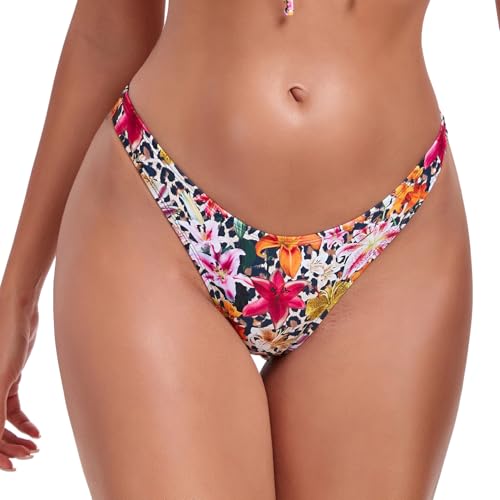 RELLECIGA Damen Bademode Bikinihose Unterteil High Cut Thong Bottom Desert Lily M von RELLECIGA