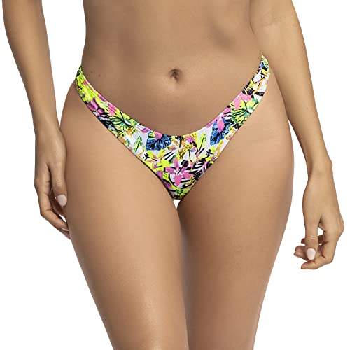 RELLECIGA Damen Bademode Bikinihose Unterteil High Cut Thong Bottom Jungle L von RELLECIGA