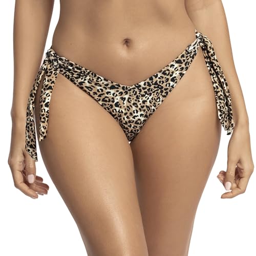 RELLECIGA Damen Bademode Brasilianische Bikinihose Unterteil High Cut Bottom Leopard S von RELLECIGA