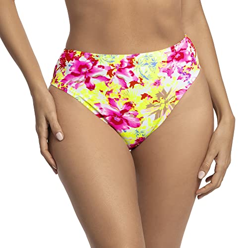 RELLECIGA Damen Bademode High Waist Bikini-Hose Slip Bottom Retro Floral S von RELLECIGA