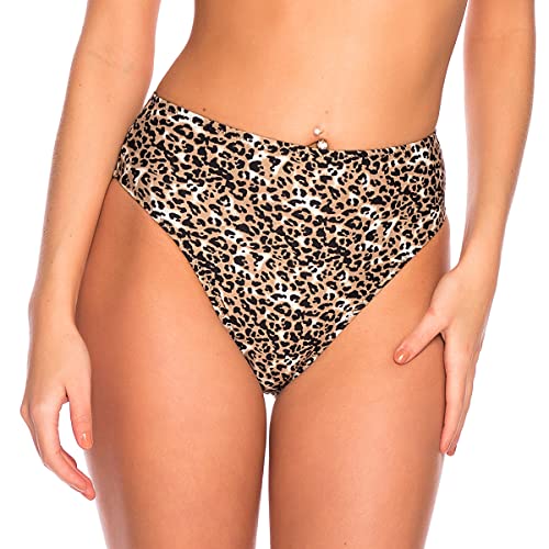 RELLECIGA Damen Bademode High Waist Bikini-Hose Slip Bottom Retro Leopard M von RELLECIGA